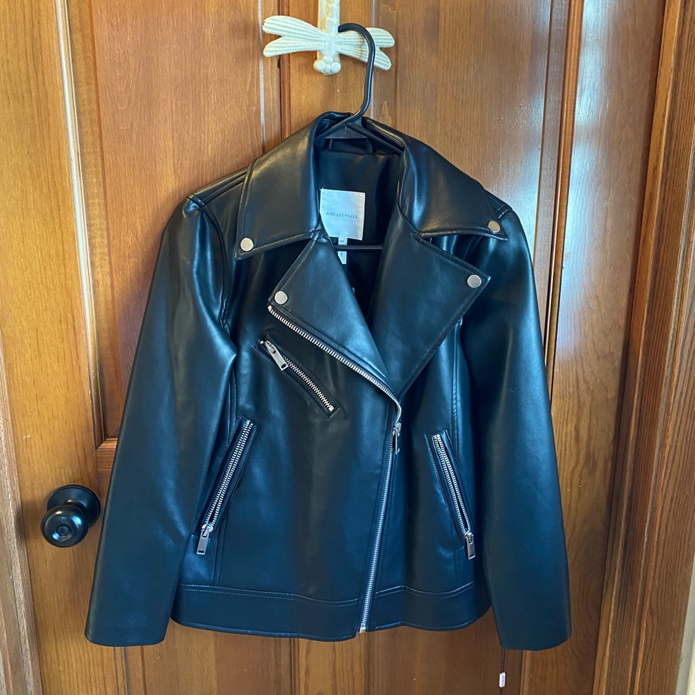 Anthropologie Faux Leather Moto Jacket XS Petite